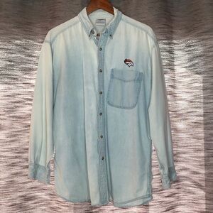 NFL DENVER BRONCOS LARGE STONEWASH LONG SLEEVED MENS SHIRT